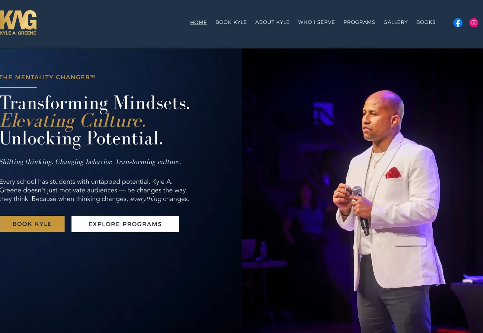Kyle A. Greene website screenshot